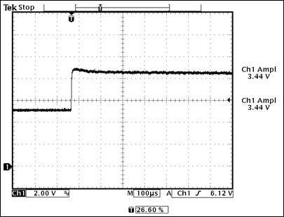 圖7. 晶體管斷開時，Q1集電極的波形(VIN = 12.5V)