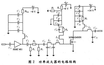 寬帶功率放大器的電路圖