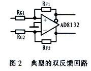 AD8132使用两个反馈回路的一个基本电路