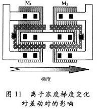 離子濃度梯度變化對(duì)差動(dòng)對(duì)的影響