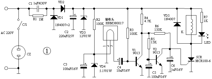 简单的红外遥控开关电路