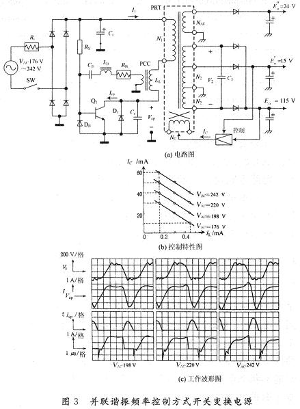单管自激励振方式VRC的并联谐振频率f0控制方式的开关变换电源电路