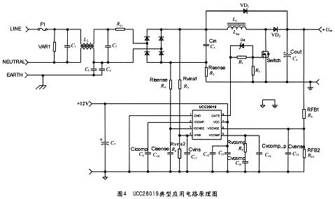 UCC28019典型應(yīng)用電路原理圖