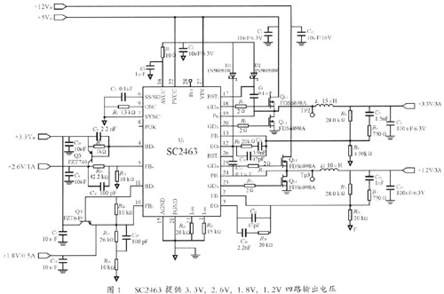 SC2463提供四路输出电压