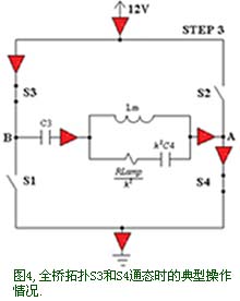 全橋拓撲S3和S4通態時的典型操作情況