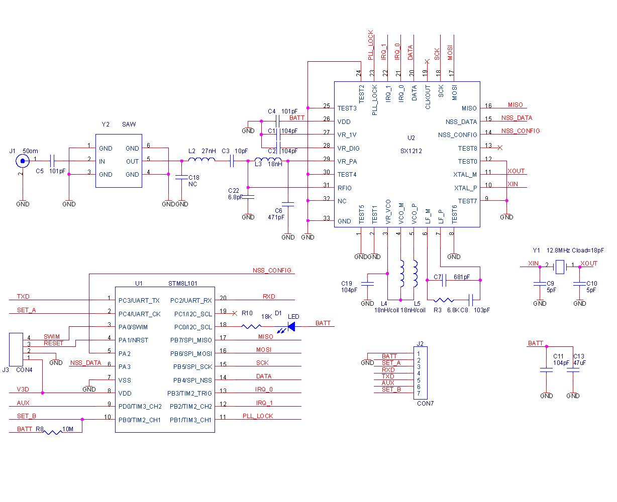 SX1212的系統(tǒng)電路設(shè)計(jì)