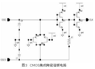 CMOS集成陶瓷諧振電路