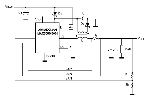 擴(kuò)展MAX5060/MAX5061輸入電壓范圍的自舉電路 