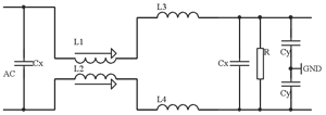 開關電源交流側EMI濾波器電路