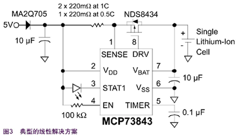 如何利用Microchip的MCP73843构成一个低成本的独立解决方案