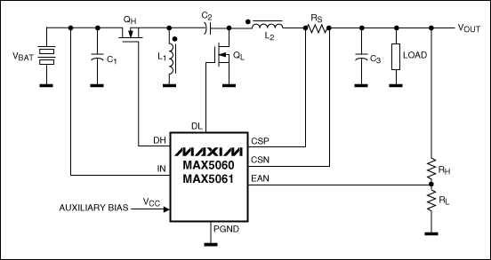 利用MAX5060/MAX5061构建简单的升/降压转换器 