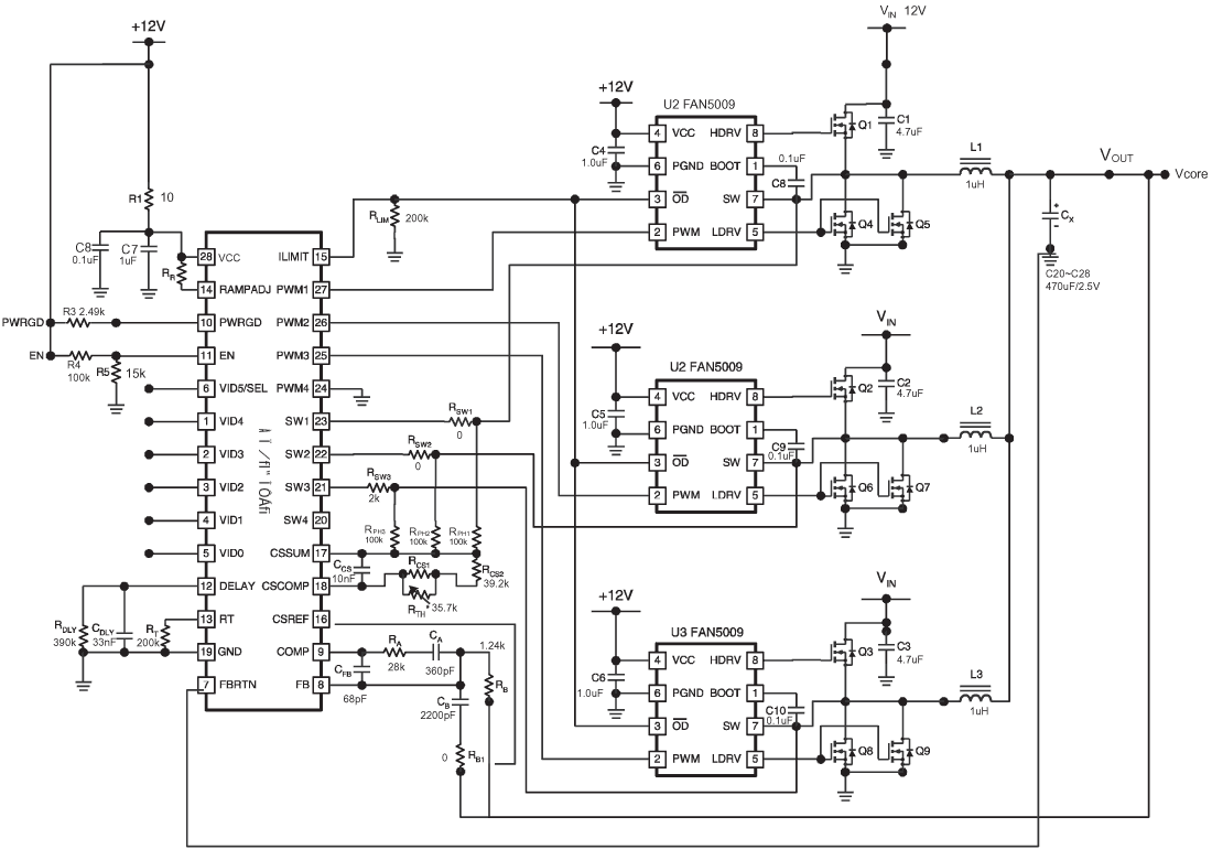 由FAN5019B组成的降压式DC