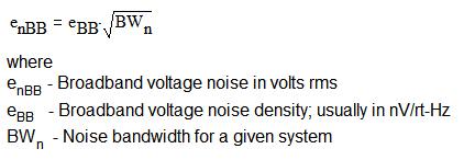方程式 2.3：宽带噪声方程式