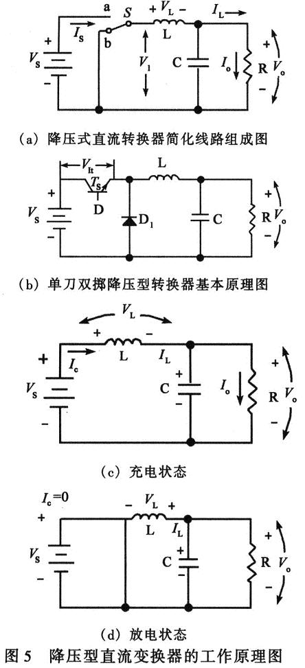 降壓式直流轉(zhuǎn)換器的工作原理圖