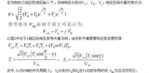 SVPWM欠調(diào)制方式下參考電壓的極限值