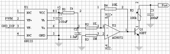 采用AD8072設計的主電路圖 