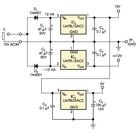 該AD/DC電源電路為音頻信號路由器供電