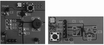 两种不同升压方法的实验PCB板图 