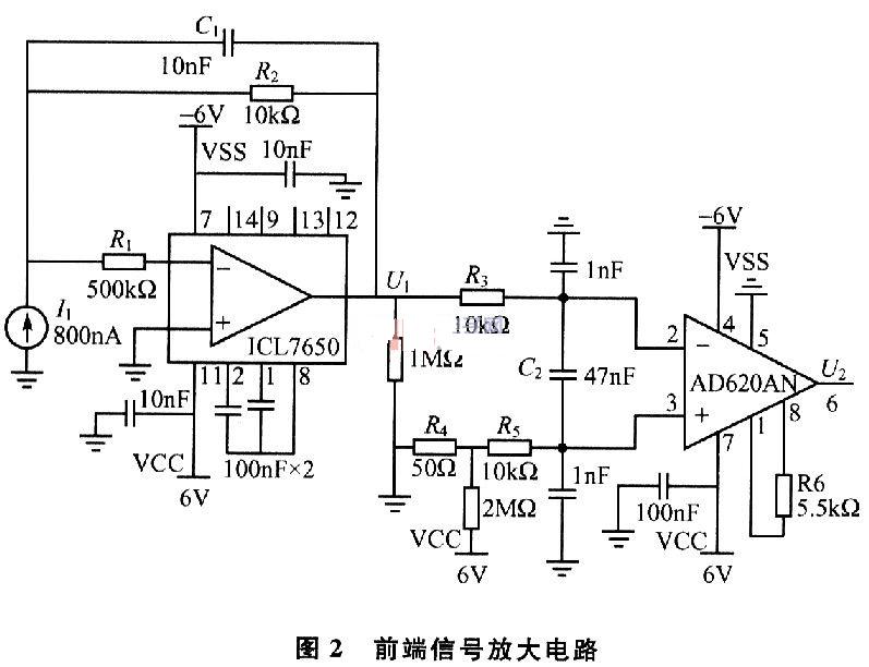 系统的前端信号放大电路