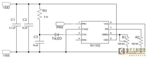 图3：Si1102的应用原理图