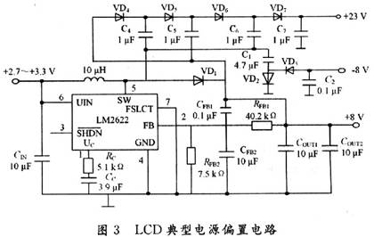 LCD典型电源偏置电路设计