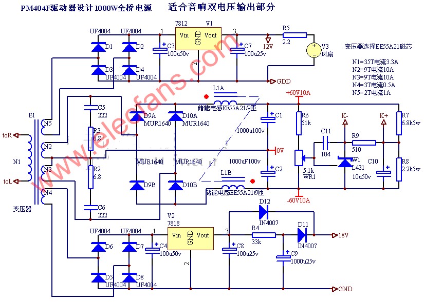 基于PM4040F设计的1000W全桥开关电源