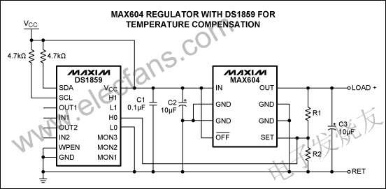 MAX604溫度補償電路 www.elecfans.com