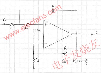 基本的 SKF 二階低通濾波器 www.elecfans.com