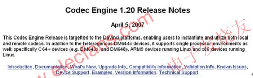  Codec Engine 1.20 Release Notes截圖 www.elecfans.com