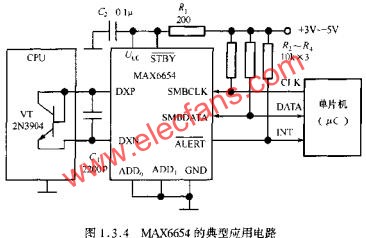 MAX6654的典型應(yīng)用電路  www.elecfans.com