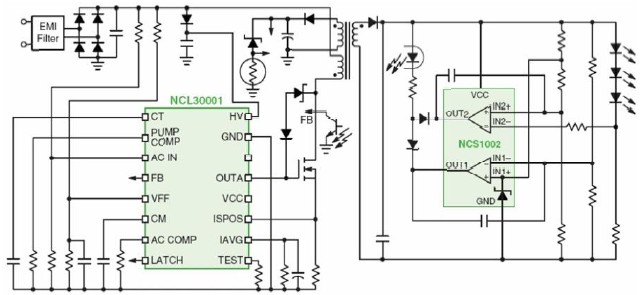 基于NCL30001的40-150 W AC-DC LED照明方案