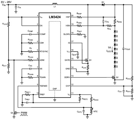 LM3424升压LED驱动器