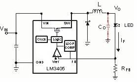 基本的固定频率的降压LED驱动