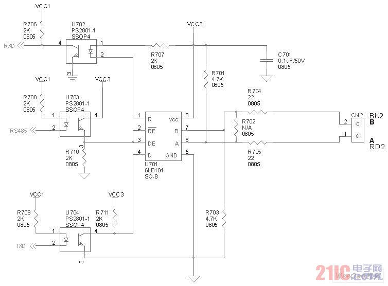 RS485调光电路