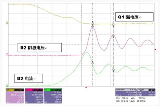 当D2关闭时D2会引起过多的振铃