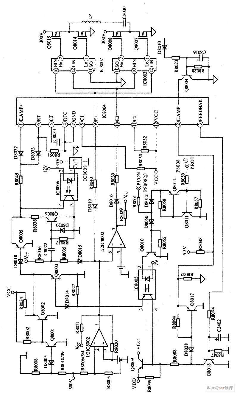 TCL-HiD432/522型背投彩电主电源局部电路图