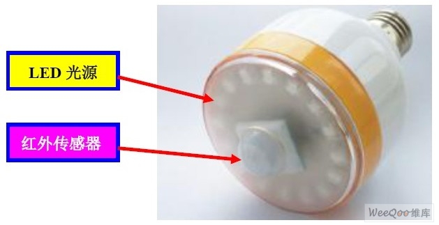 带红外传感器的LED照明灯具