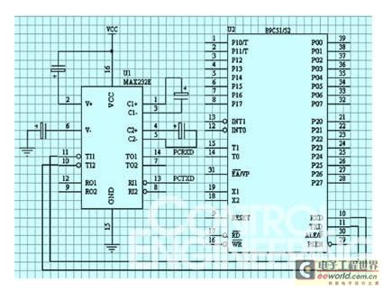 AT89S51与PC机的通信电路