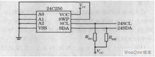 24C256 和单片机连接图