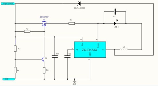 電路中LED電流與輸入電壓的關(guān)系