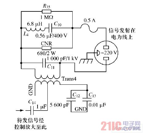 载波发送端接口电路