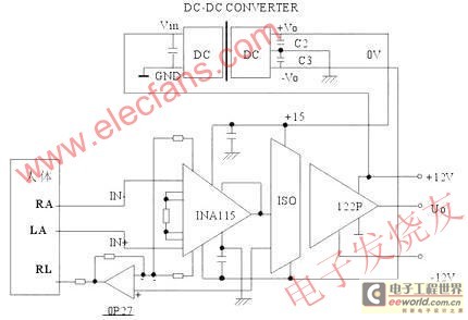 病人ECG监护电路  www.elecfans.com