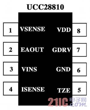 图1 UCC28810引脚排列