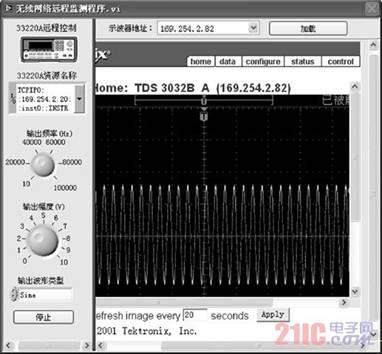 图2无线网络监测程序前面板