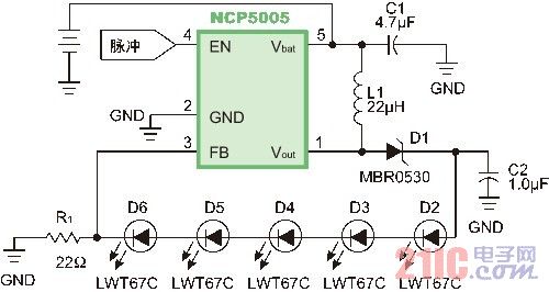 基于NCP5005的電感式LED驅(qū)動電路