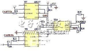  DSP與eCAN總線接線圖