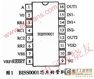 BISS0001芯片的管腳分布圖 www.elecfans.com