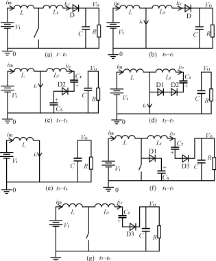 新型无源无损软开关Boost变换器的工作模态