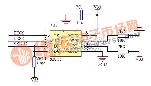 圖 2 EEPROM 電路設(shè)計原理圖