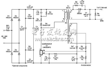 恒压/恒流反激式电源的电路图